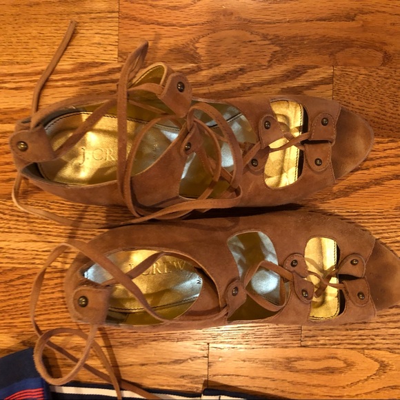 J Crew Suede Ankle-tie Wedge - Picture 3 of 5